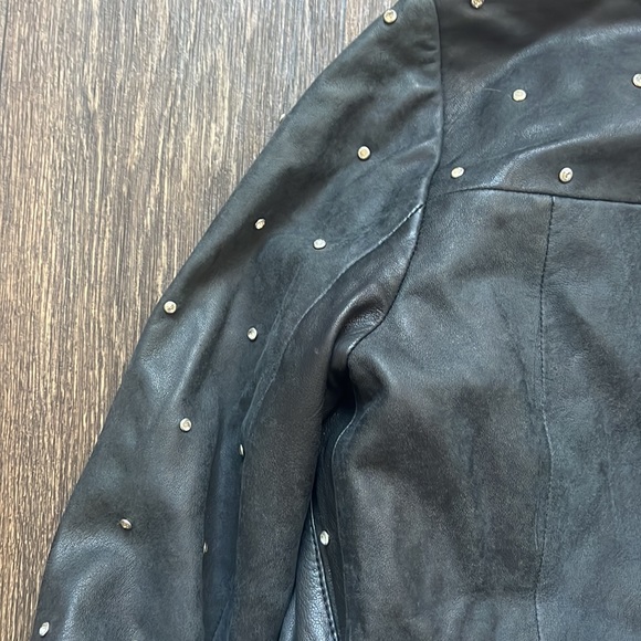 Charlotte Eskildsen Designers Remix Jacket Black Leather Crystals - Picture 9 of 12